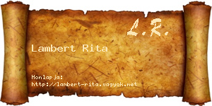 Lambert Rita névjegykártya