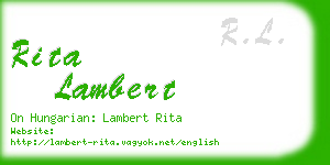 rita lambert business card